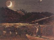 Samuel Palmer Cornfield by Moonlight USA oil painting artist